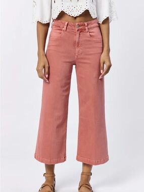 Dear John Cropped Wide Leg Jeans in Dusty Rose
